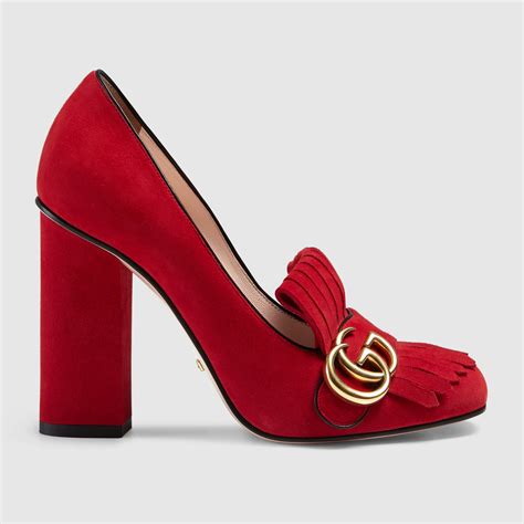 gucci suede high heel pump|gucci stiletto heel pumps.